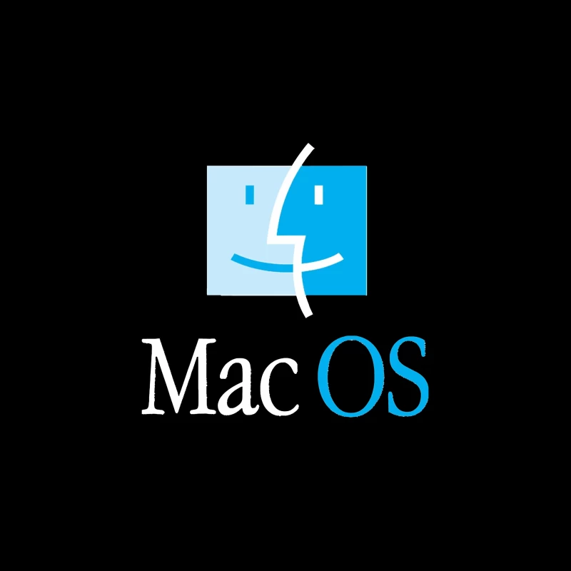 MacOS Operating System Logo in Blue and White Tapestry