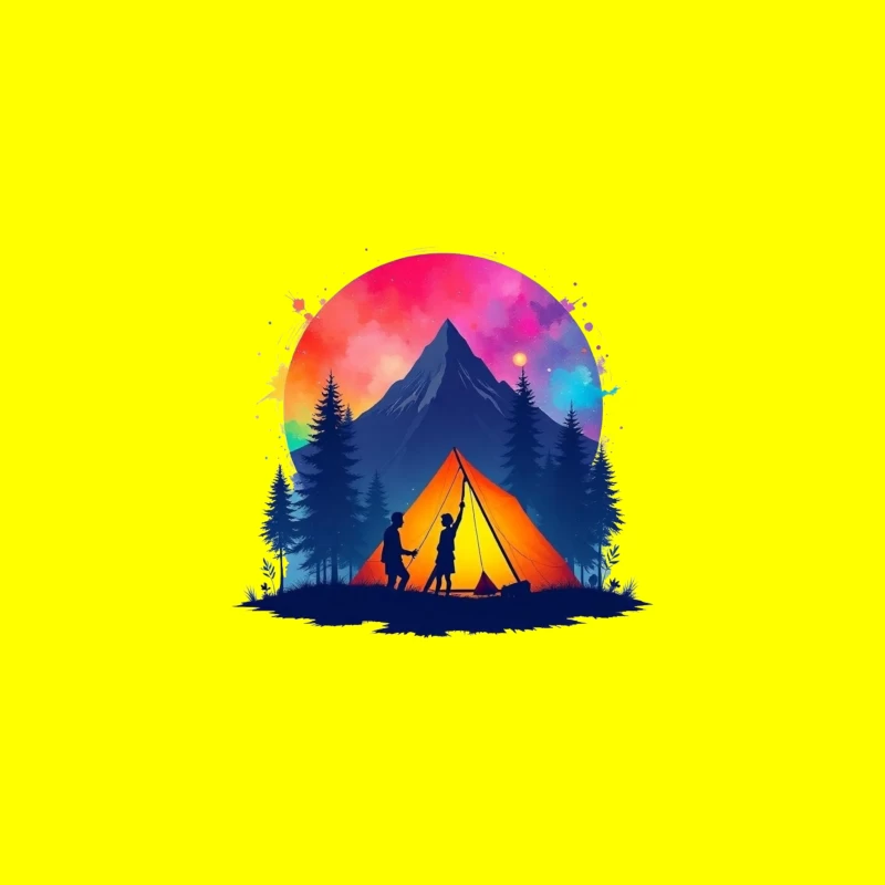 Camping Adventure under the Stars Desk Mat
