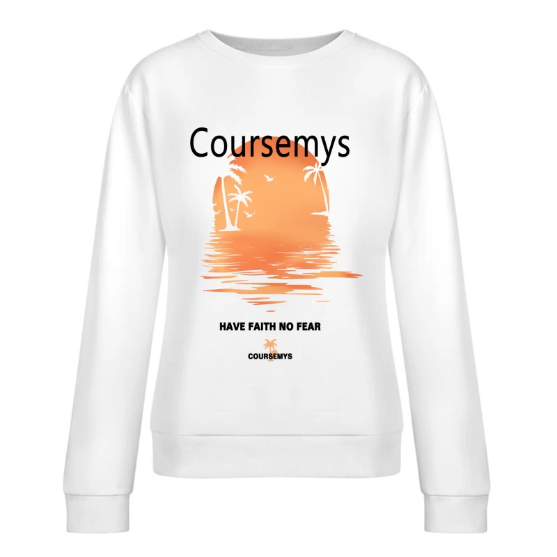 Tropischer Sonnenuntergang am Strand Damen Pullover Sweatshirt