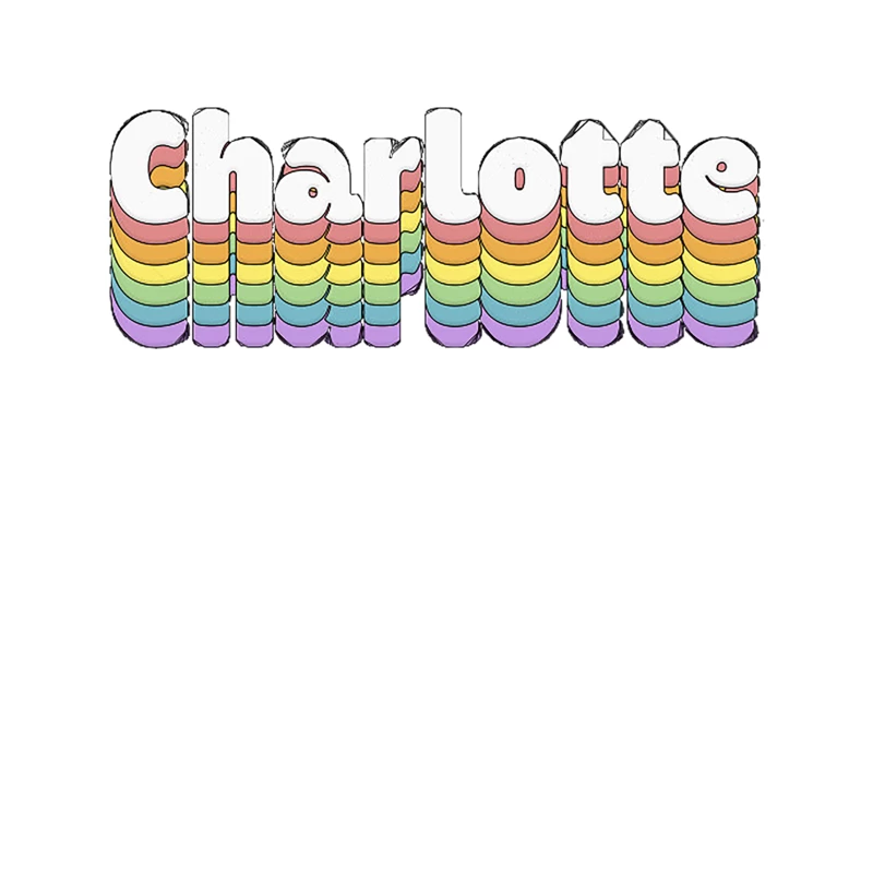 Charlotte  Retro Typography Design Tapestry
