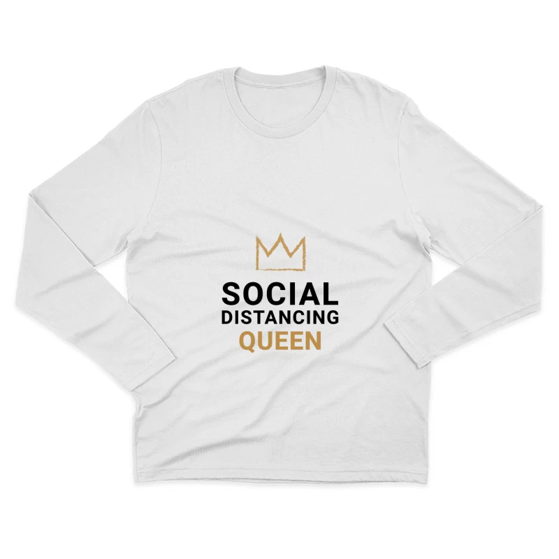Couronne Dorée avec Texte Queen Homme Manches Longues T-Shirt