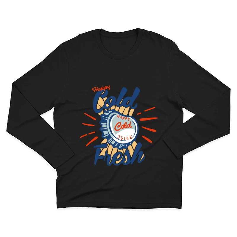 Frische kalte Saftkappe Grafik Herren Langarm T-Shirt