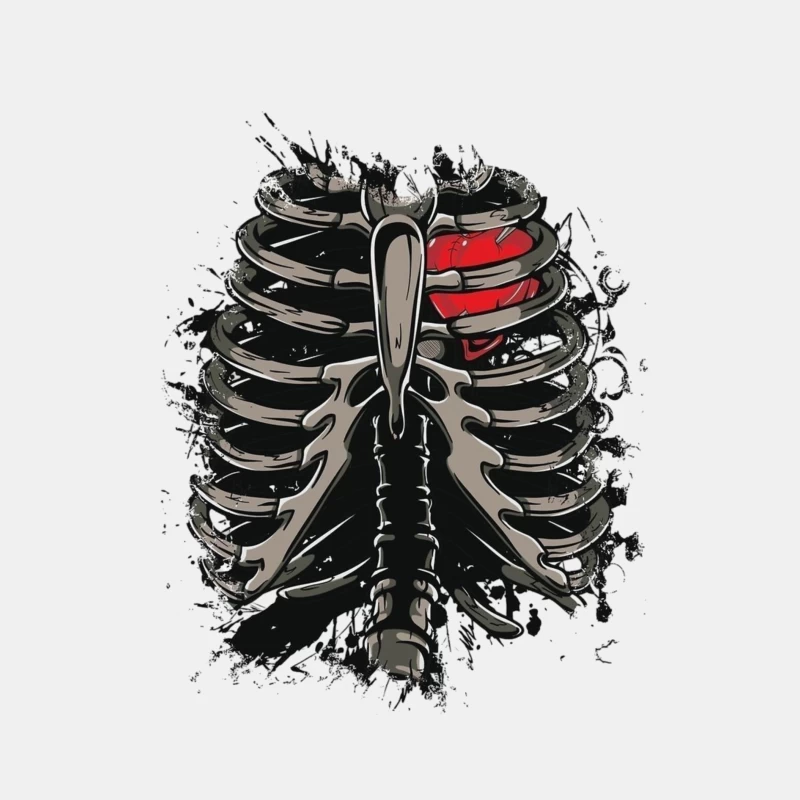 Anatomical Illustration of a Skeleton with a Heart Male Tank Top