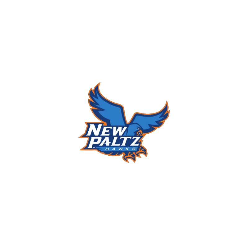 New Paltz Hawks Athletic Logo with Blue Hawk Mascot Coffee Mug