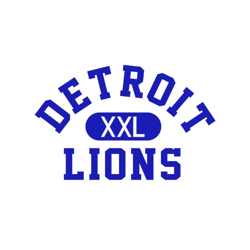 Detroit Lions XXL Sports Team Logo in Blue Typography Pin