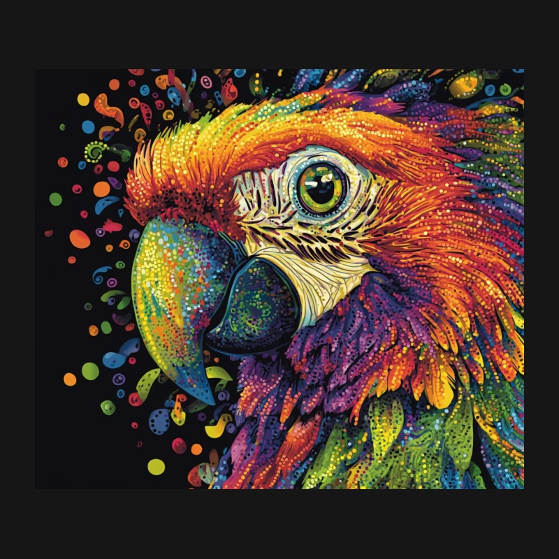 Vibrant Rainbow Macaw Portrait Art Mouse Pad