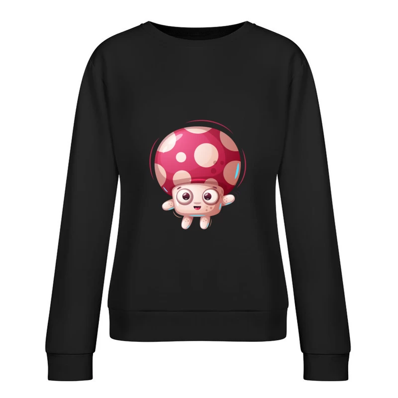 Champignon Kawaii Heureux Femme Sweat-shirt à enfiler