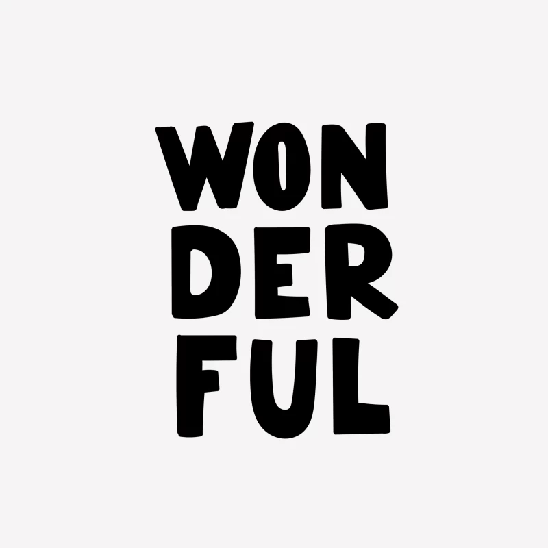 Design typographique 'Wonderful' noir Femme T-Shirt
