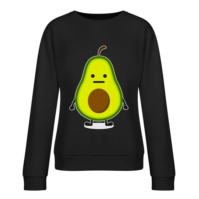 Niedliche Avocado-Karikatur Damen Pullover Sweatshirt