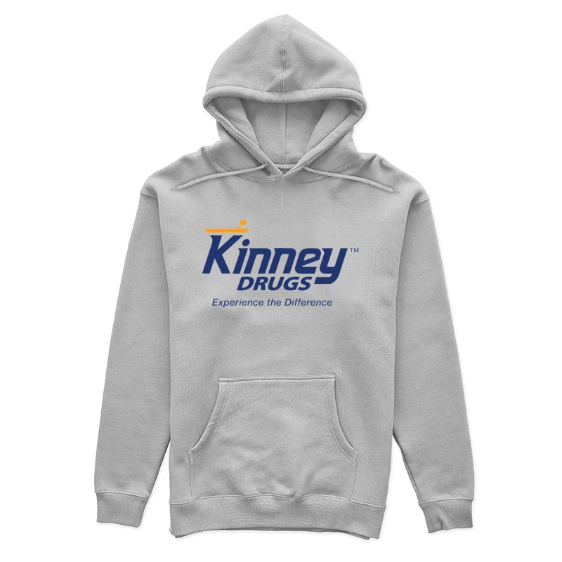 Kinney Drugs Pharmacy Logo with Blue Text and Orange Accent Female Pullover Hoodie