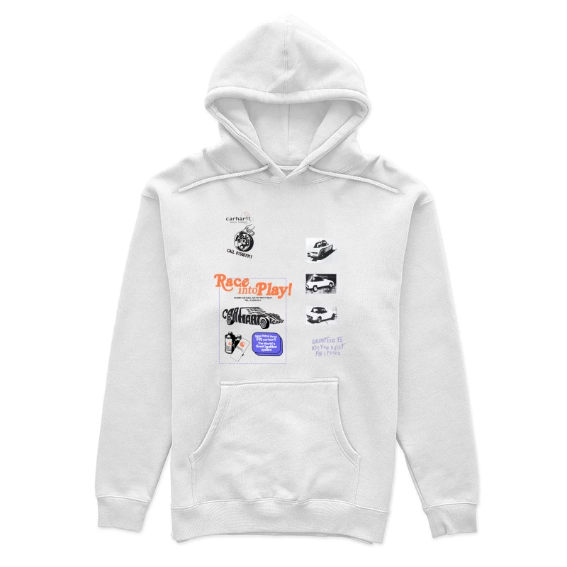 Autowerbung mit Zündsystem und Autoabbildungen Damen Pullover Hoodie