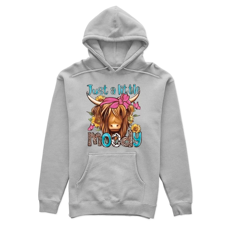 Highland-Kuh mit Blumen und Stimmung Damen Pullover Hoodie