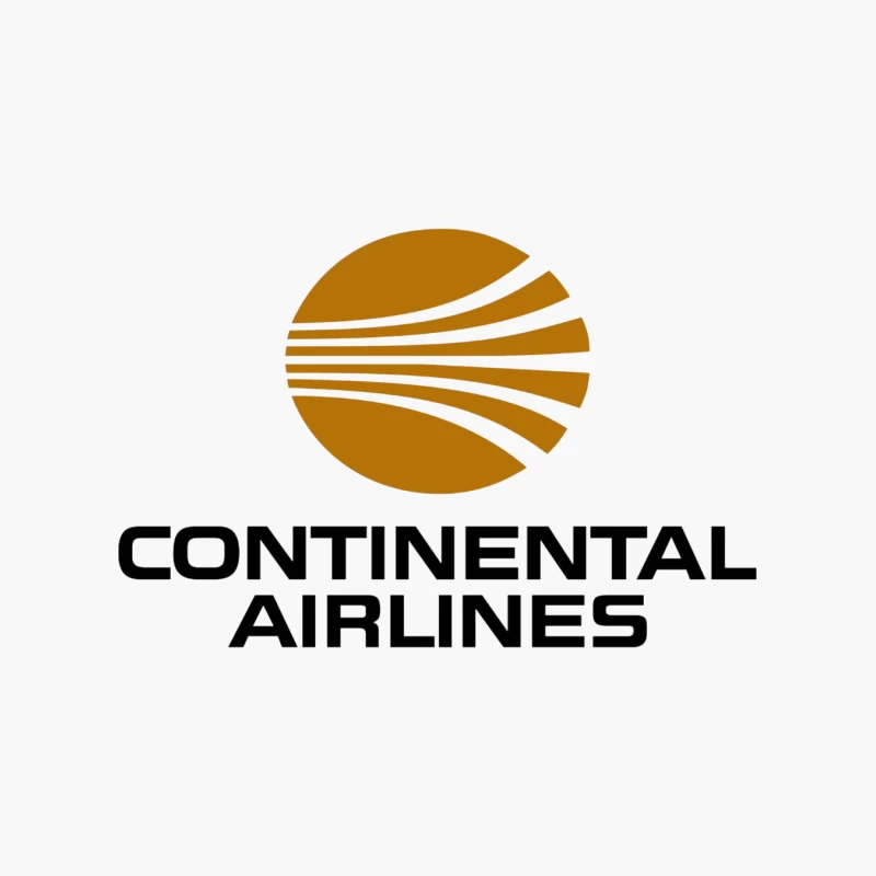 Continental Airlines Vintage Corporate Logo with Gold Globe Design Cotton Tote Bag