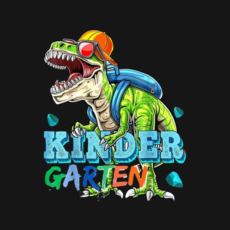 Dinosaurier mit Rucksack im Kindergarten Herren Langarm T-Shirt
