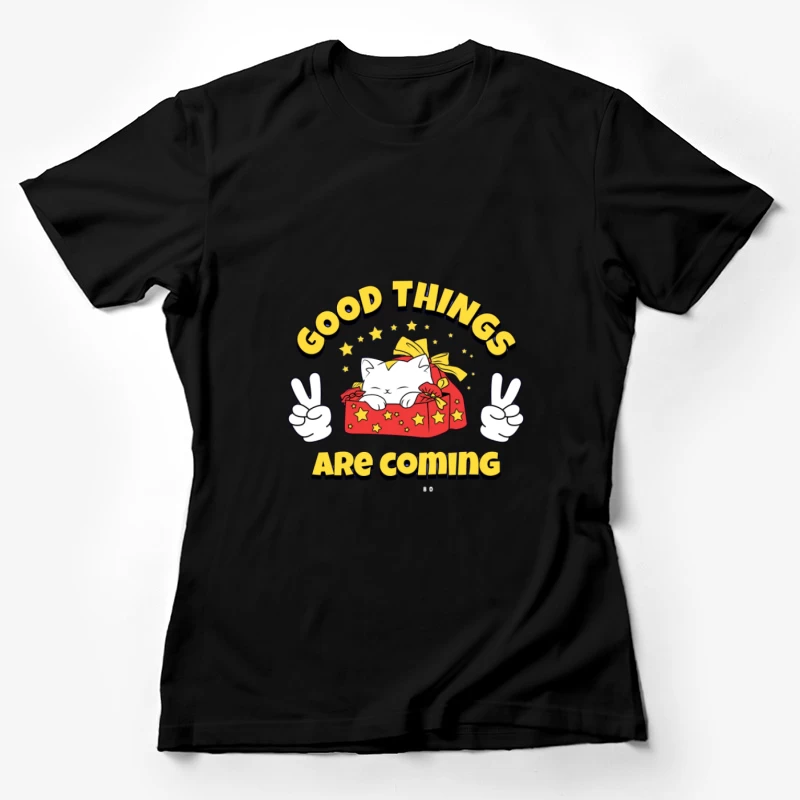 Gute Dinge kommen Glückskatze Damen T-Shirt