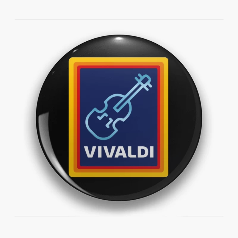 Vivaldi Classical Music Logo with Violin Icon Pin