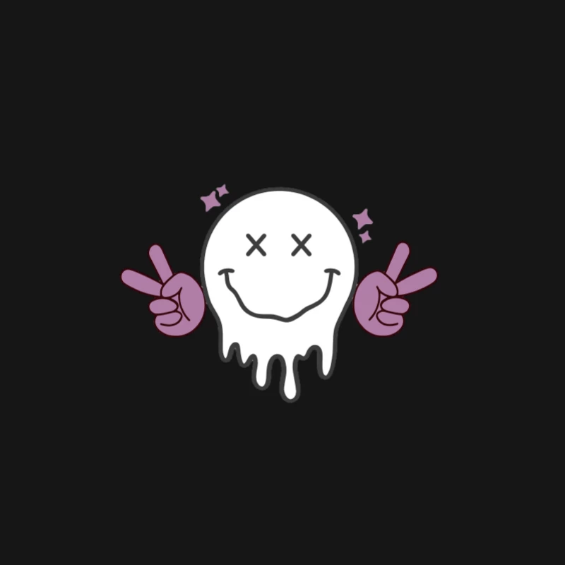 Visage souriant cool et fondu Homme Manches Longues T-Shirt