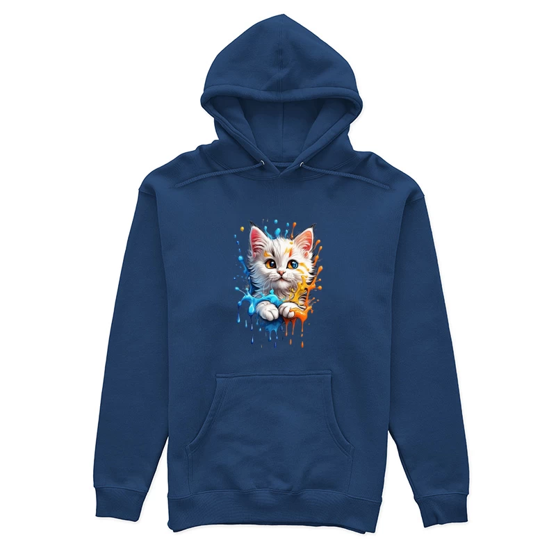 Cute Colorful Cat Illustration Female Pullover Hoodie