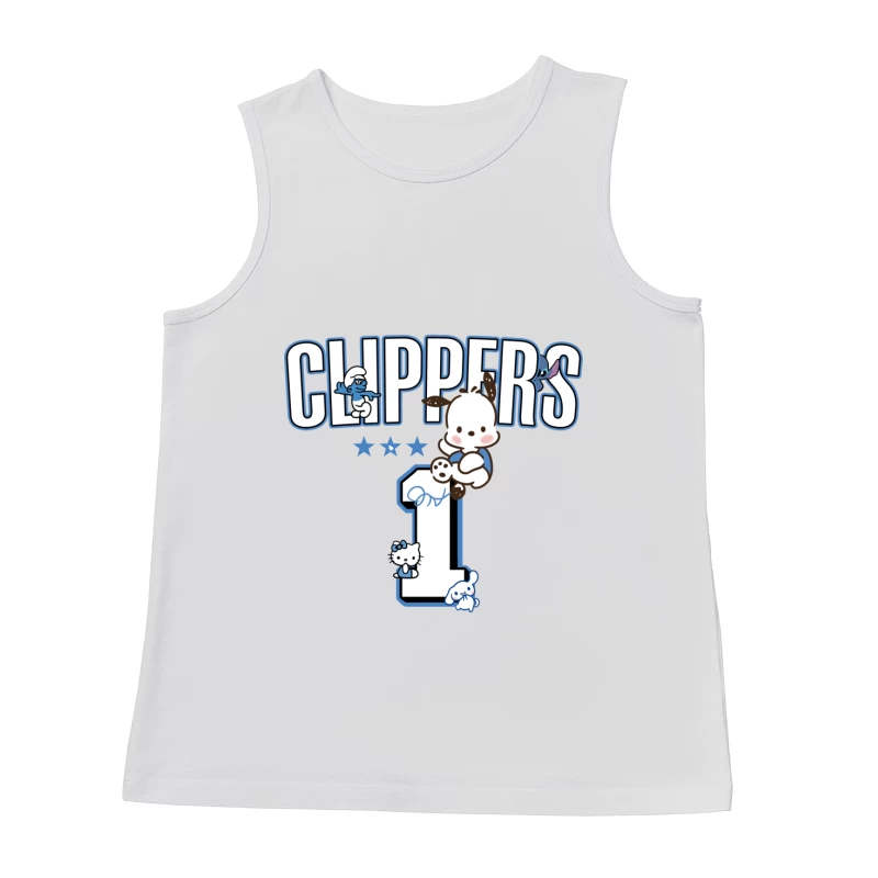 Niedliche Charaktere und Clippers-Design Herren Tanktops