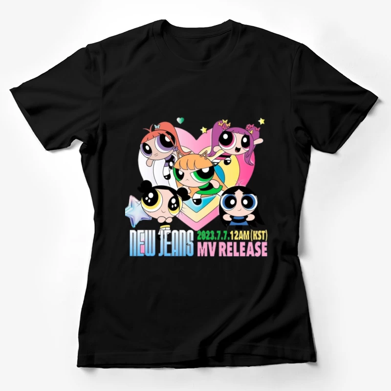 New Jeans Musikvideo Veröffentlichung mit Powerpuff Girls Design Damen T-Shirt