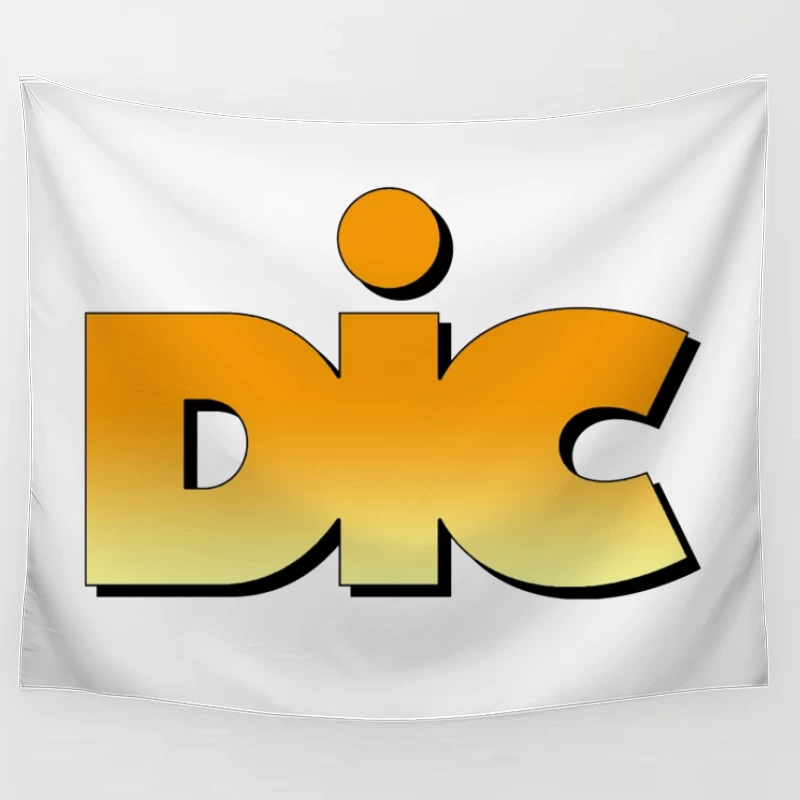 DIC Entertainment Logo Design with Orange Gradient Effect Tapestry