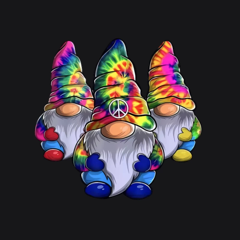 Bunte Hippie-Zwerge mit Frieden Symbol Damen Pullover Hoodie