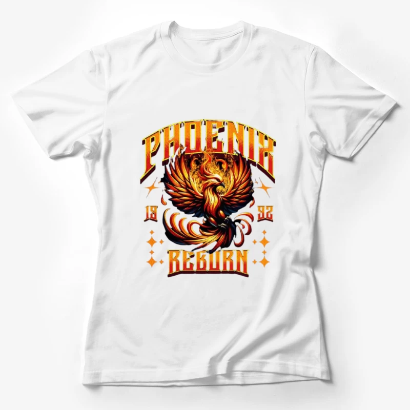 Vintage Phoenix Reborn Fire Bird Mythological Design Female T-Shirt