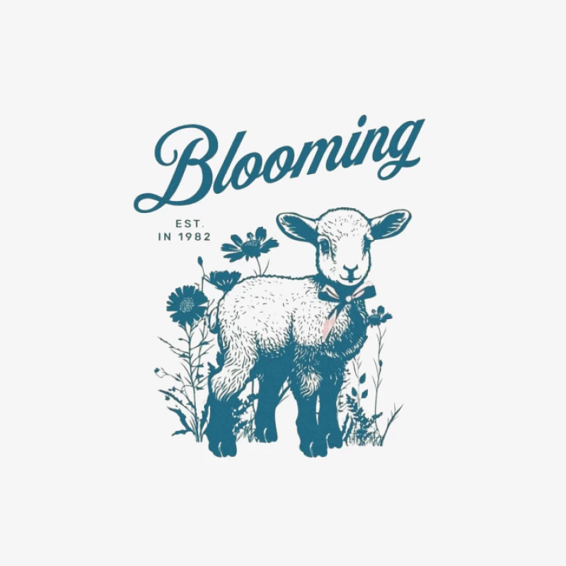 Blühendes Lamm mit Blumen Damen Langarm T-Shirt