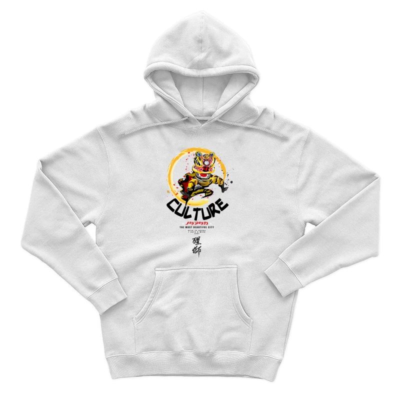 Japanische Kultur mit Löwentanz Herren Pullover Hoodie