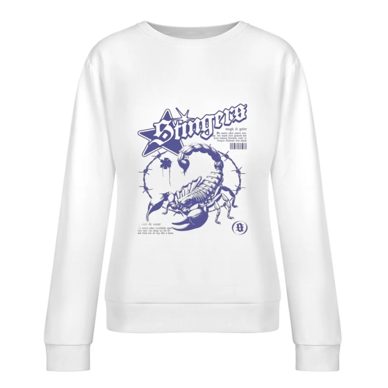 Skorpion-Design mit Stern und Stacheldraht Damen Pullover Sweatshirt