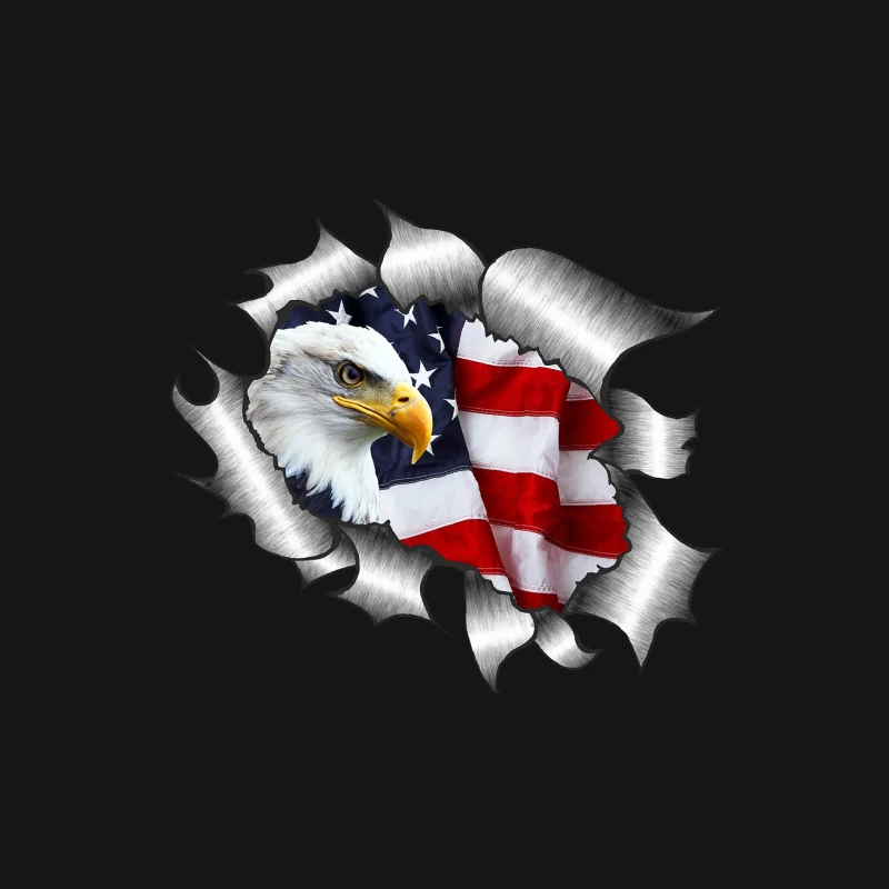 Adler vor amerikanischer Flagge Herren Langarm T-Shirt