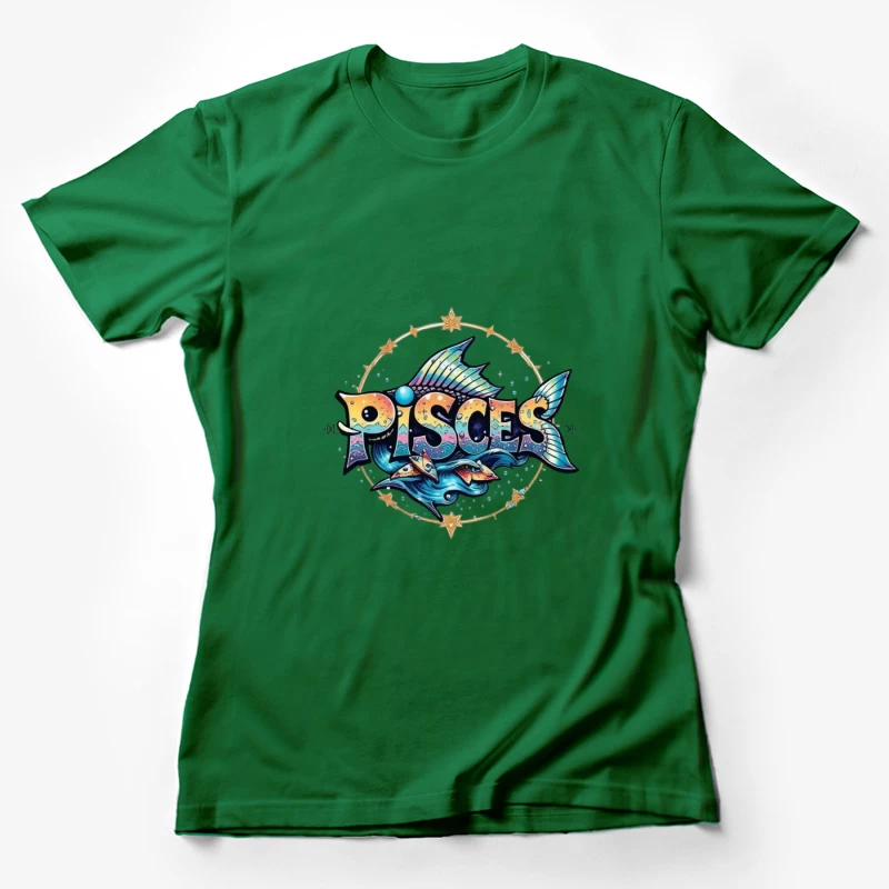 Colorful Pisces Zodiac Illustration Female T-Shirt
