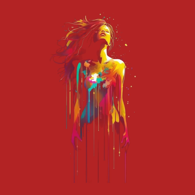 Colorful Abstract Woman Female T-Shirt