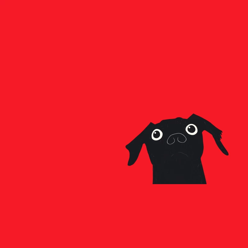 Cute Black Pug Cartoon Illustration Bucket Hat