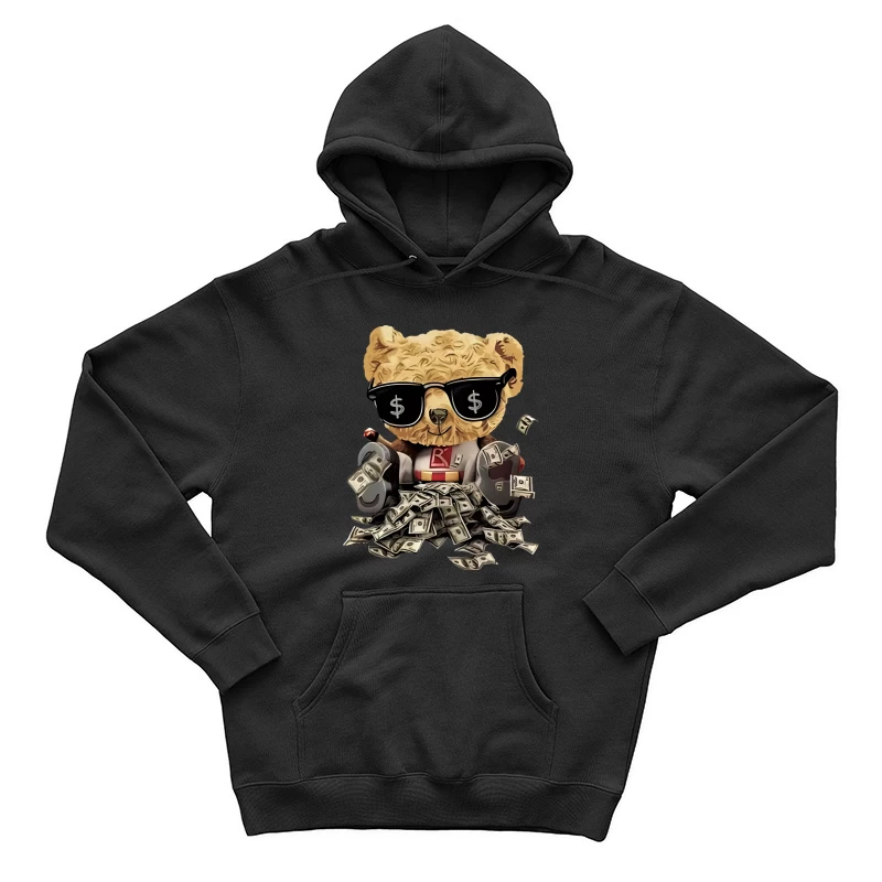 Cooler Teddybär mit Sonnenbrille und Geld Herren Pullover Hoodie