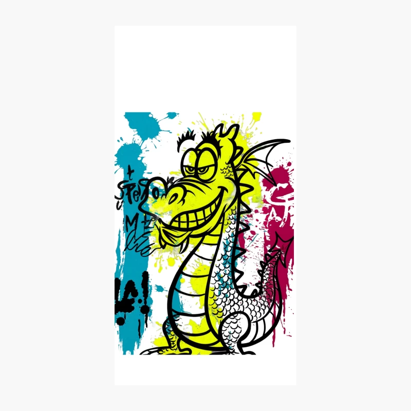 Whimsical Graffiti Dragon: Urban Pop Art Explosion iPhone Case