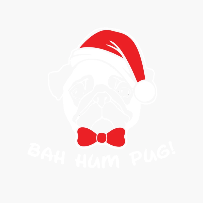 Bah Hum Pug Scrooge Grinch Christmas Cotton Tote Bag