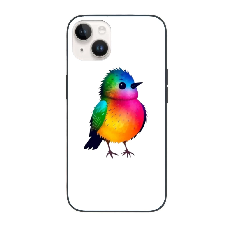 Vibrant Rainbow Bird Illustration iPhone Case