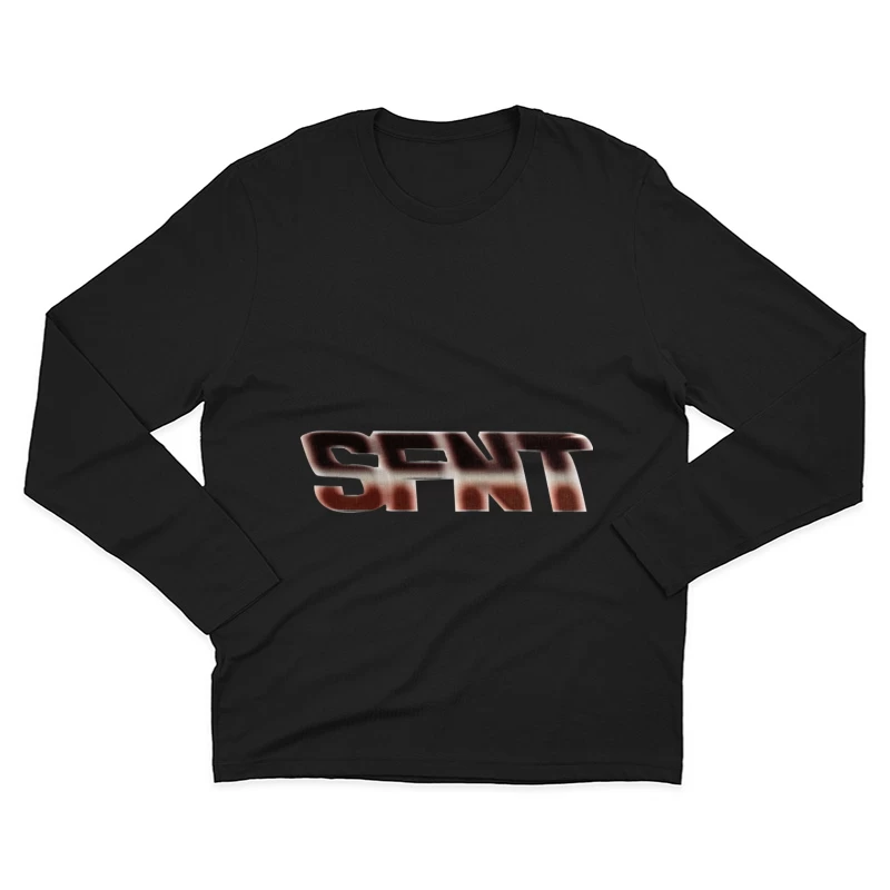 Verzerrte SFNT-Typografie Herren Langarm T-Shirt