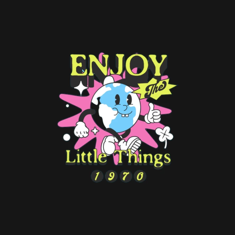 Genieße die kleinen Dinge Welt Cartoon Herren T-Shirt