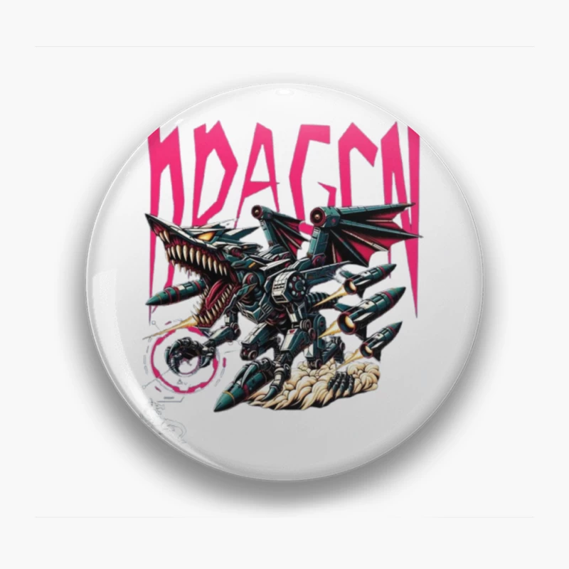 Mechanical Dragon Robot in Graffiti Art Style Pin