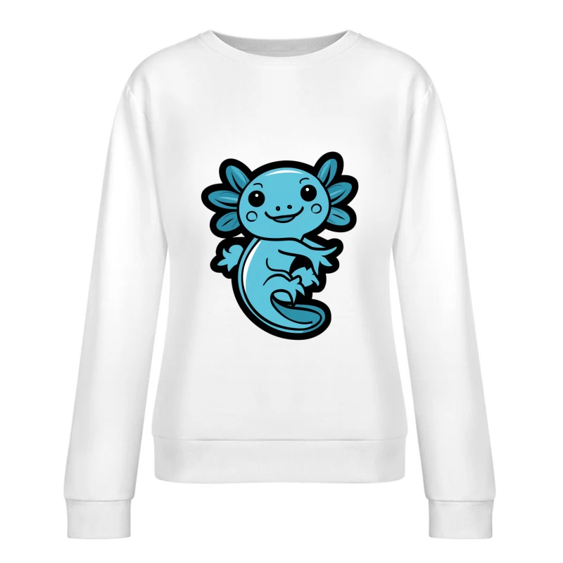 Illustrazione di un axolotl felice in stile cartone animato Felpa pullover Donna