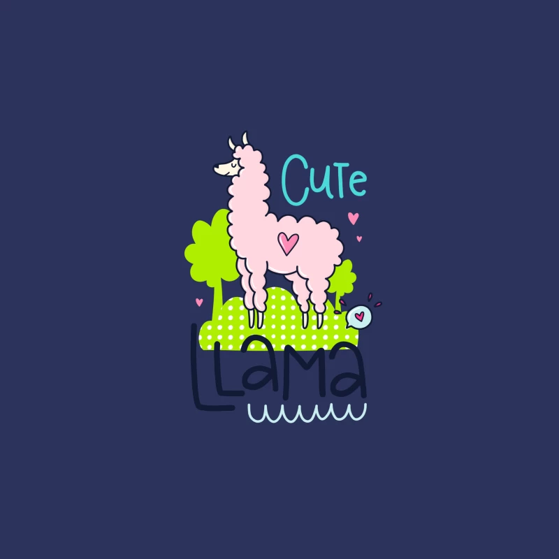 Lama mignon avec cœur Femme T-Shirt
