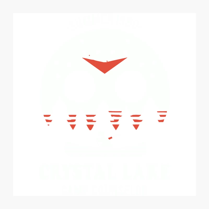 Minimalist Red Geometric Pattern on White Pin