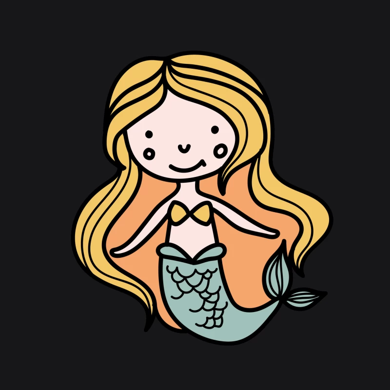 Sirène mignonne en dessin animé Homme Sweat à capuche