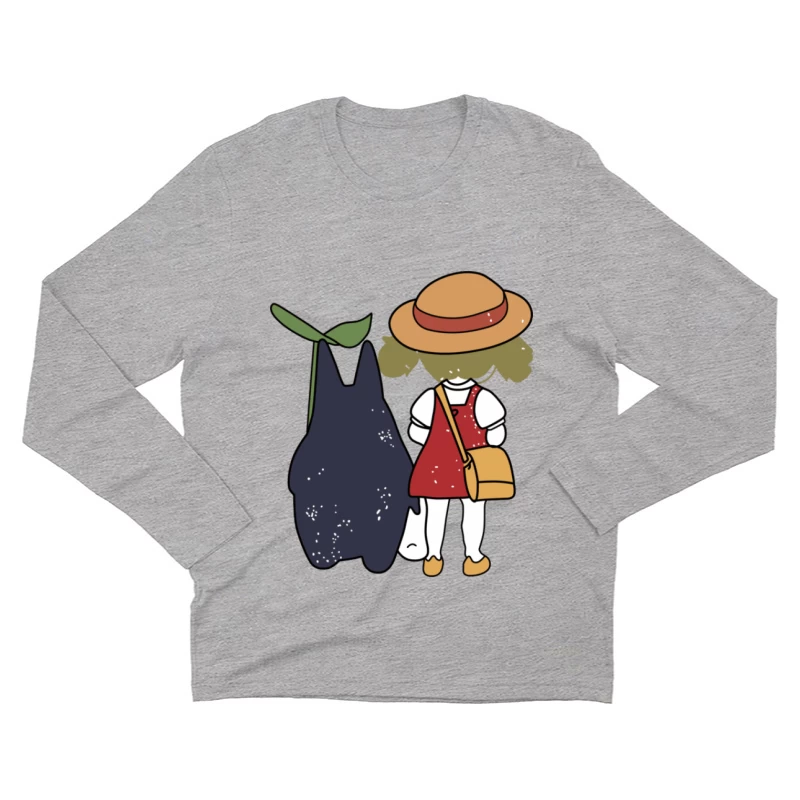 Mädchen mit Hut und Fantasiewesen Herren Langarm T-Shirt
