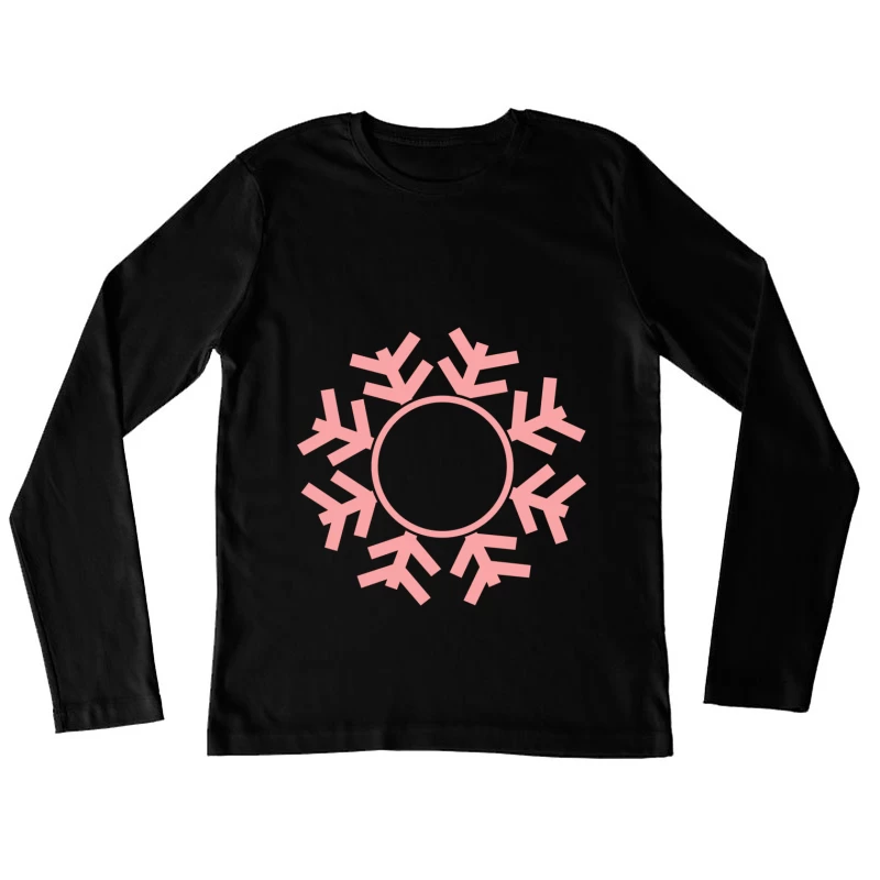 Flocon de neige rose graphique Femme Manches Longues T-Shirt