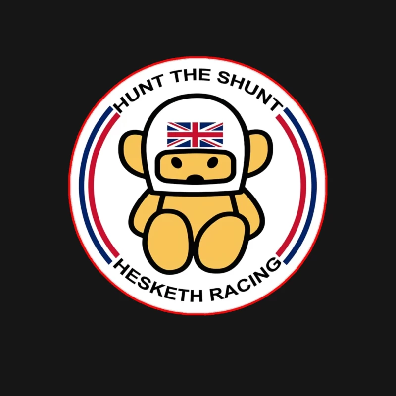 Hesketh Racing "Hunt the Shunt" Retro Motorsport Logo with British Bear Mascot Male T-Shirt