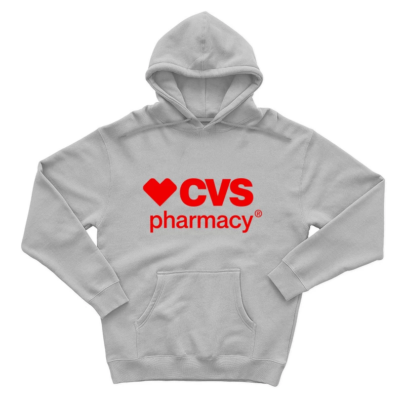 CVS Pharmacy Logo with Red Heart Symbol Male Pullover Hoodie