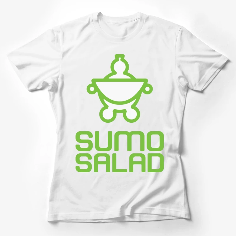 Green Minimalist Sumo Salad Restaurant Logo Female T-Shirt